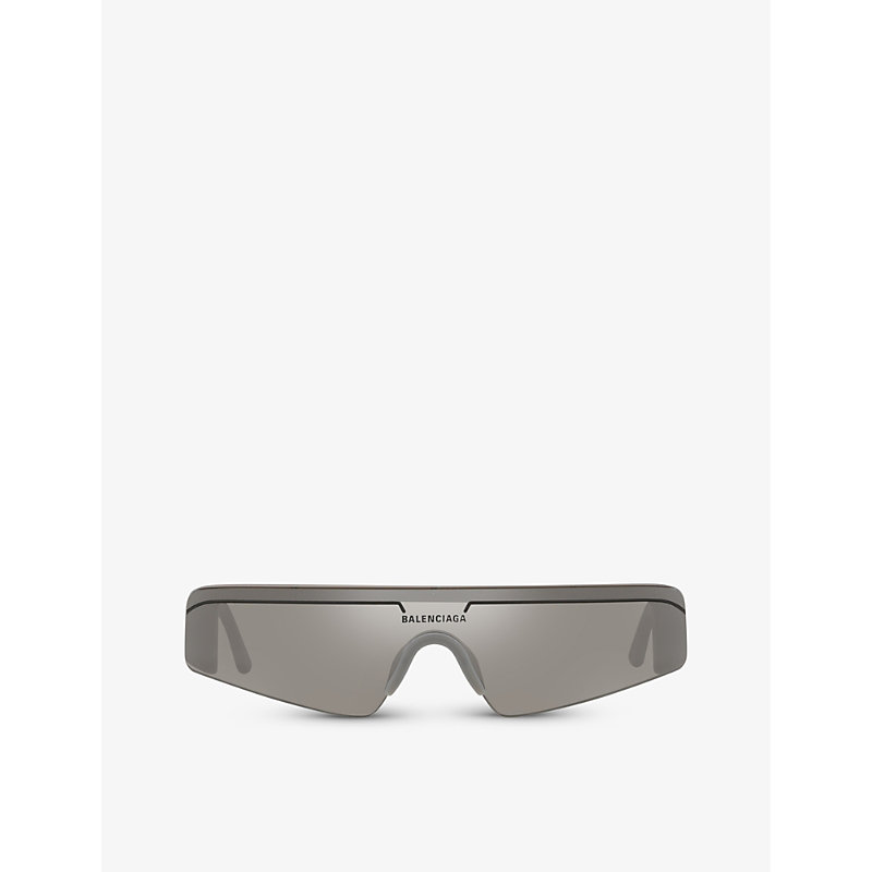 Balenciaga Mens Grey 6e000184 Bb0003s Rectangle-frame Acetate Sunglasses In Gray