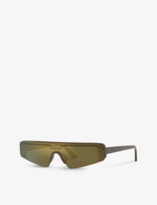 Shop Balenciaga Men's Brown 6e000184 Bb0003s Rectangle-frame Acetate Sunglasses