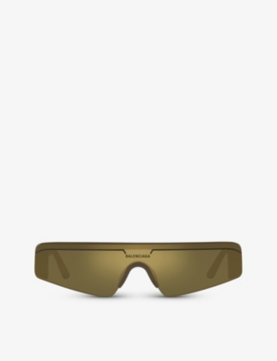 Shop Balenciaga Men's Brown 6e000184 Bb0003s Rectangle-frame Acetate Sunglasses