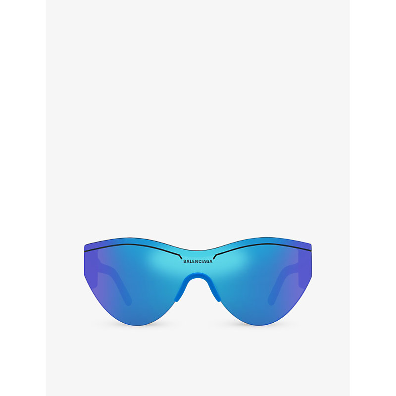 Balenciaga Womens Blue 6e000185 Bb0004s Round-frame Acetate Sunglasses
