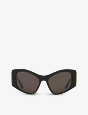 Shop Balenciaga Womens Black 6e000311 Bb0287s Cat Eye-frame Acetate Sunglasses