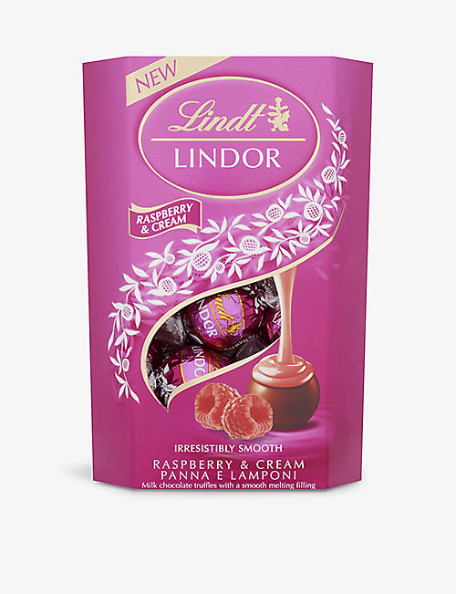 LINDT: Lindor Raspberry milk-chocolate truffles 200g