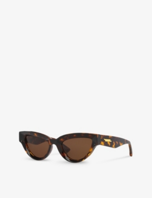 Bottega Veneta Womens Brown 6j000413 Bv1249s Cat Eye-frame Injected Sunglasses In Brown