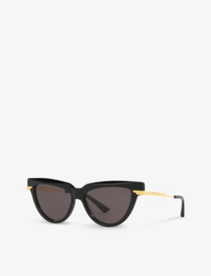 Bottega Veneta Womens Black 6j000421 Bv1265s Cat Eye-frame Acetate Sunglasses In Black