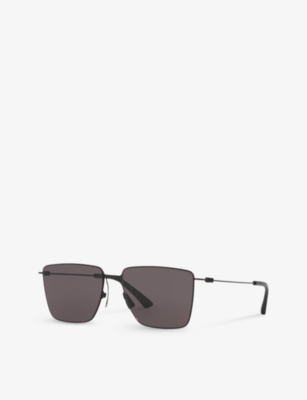 Bottega Veneta Womens Black 6j000422 Bv1267s Square-frame Metal Sunglasses In Black
