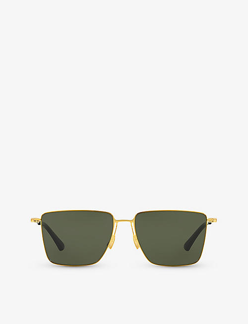 BOTTEGA VENETA: 6J000422 BV1267S square-frame metal sunglasses