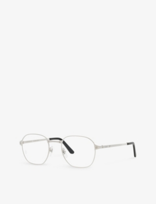 Cartier Womens Silver 6l001699 Ct0441o Round-frame Metal Glasses In Silver
