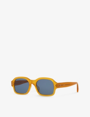 Shop Celine Women's Brown Cl40266u Square-frame Acetate Sunglasses