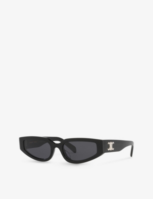 Shop Celine Women's Black Cl40269u Triomphe Cat-eye Acetate Sunglasses