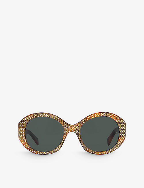 CELINE: CL000415 round-frame acetate sunglasses
