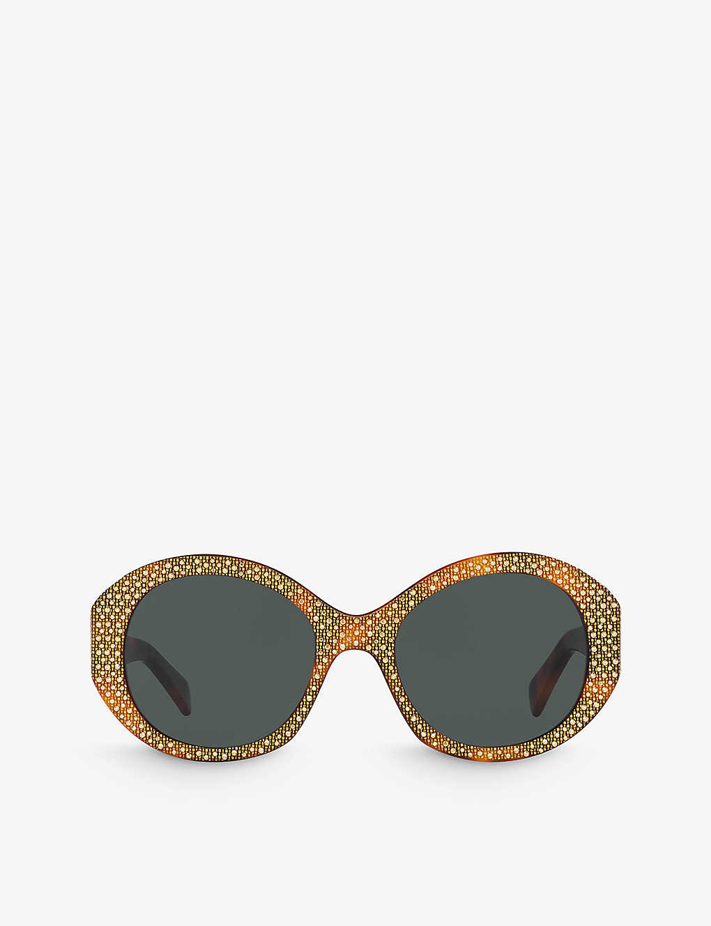 Celine Womens Brown Cl000415 Round-frame Acetate Sunglasses