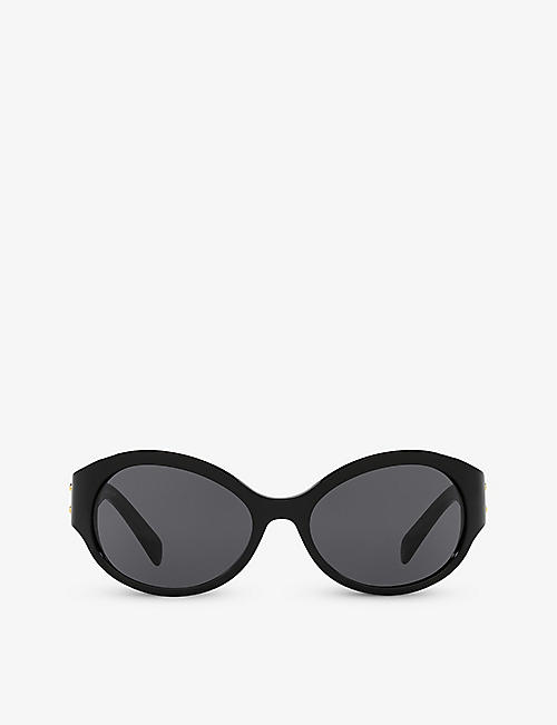 CELINE: CL40271I Triomphe oval-frame acetate sunglasses