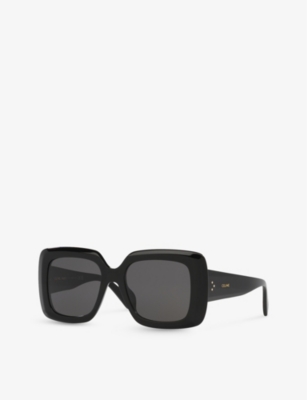Celine Womens Black Cl40263i Bold 3 Dots Square-frame Acetate Sunglasses In Black