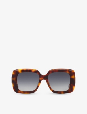 Celine Womens Brown Cl40263i Bold 3 Dots Square-frame Acetate Sunglasses
