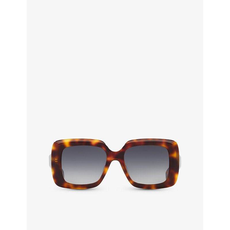 Celine Womens Brown Cl40263i Bold 3 Dots Square-frame Acetate Sunglasses