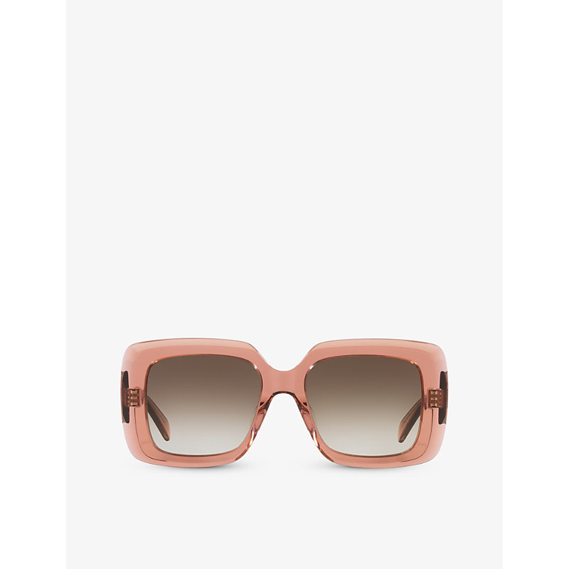 Shop Celine Women's Pink Cl40263i Bold 3 Dots Square-frame Acetate Sunglasses