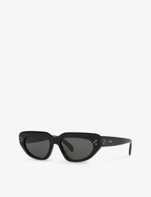 Shop Celine Womens Black Cl40273u Bold 3 Dots Cat-eye Acetate Sunglasses