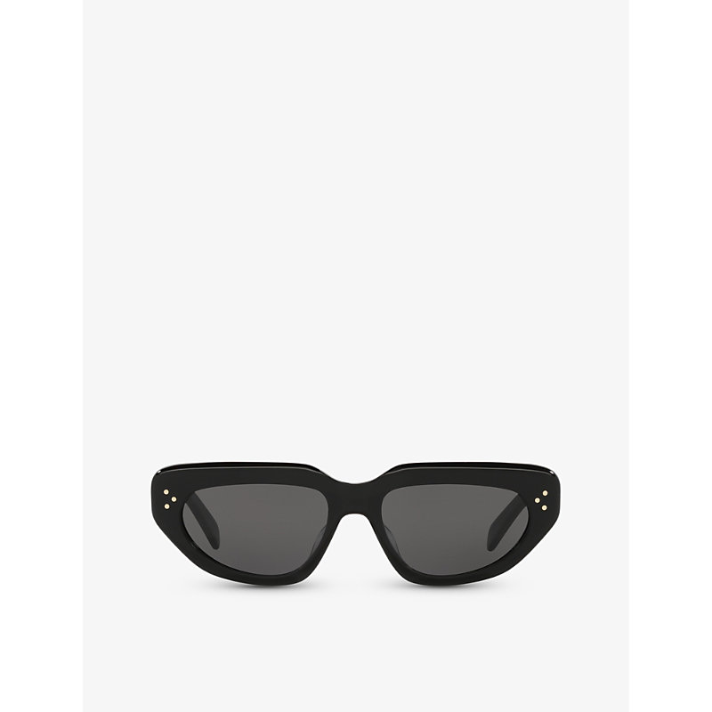 Celine Womens Black Cl40273u Bold 3 Dots Cat-eye Acetate Sunglasses