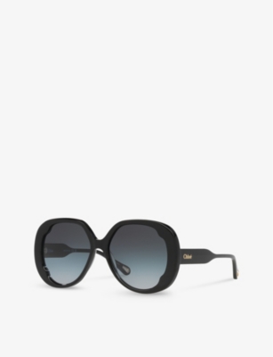 Shop Chloé Chloe Women's Black Ch0195s Square-frame Acetate Sunglasses