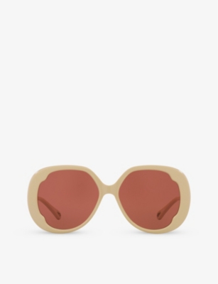 Chloé Chloe Womens White Ch0195s Round-frame Acetate Sunglasses