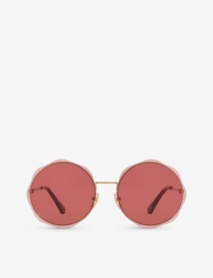 Shop Chloé Chloe Womens Gold Ch0202s Metal Round Frame Sunglasses