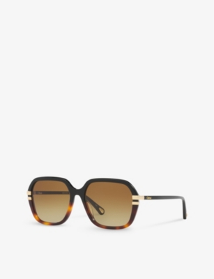 Chloé Chloe Womens Black Ch0204s Square-frame Acetate Sunglasses In Black