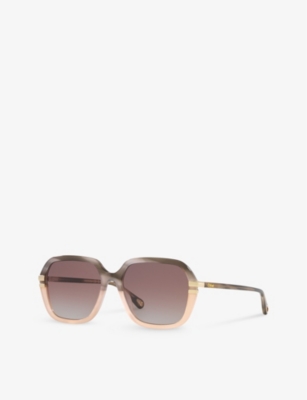 Shop Chloé Chloe Women's Grey Ch0204s Square-frame Acetate Sunglasses