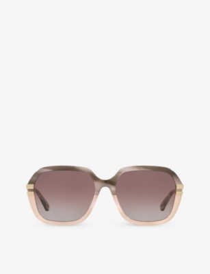 Shop Chloé Chloe Women's Grey Ch0204s Square-frame Acetate Sunglasses
