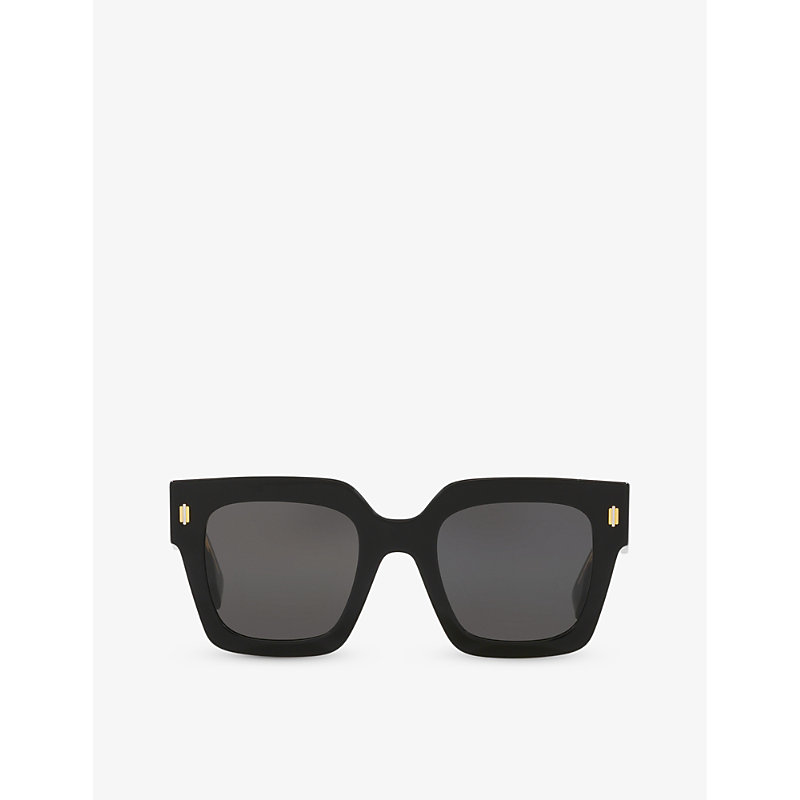 Fendi Womens Black Fe40101i Roma Square-frame Acetate Sunglasses