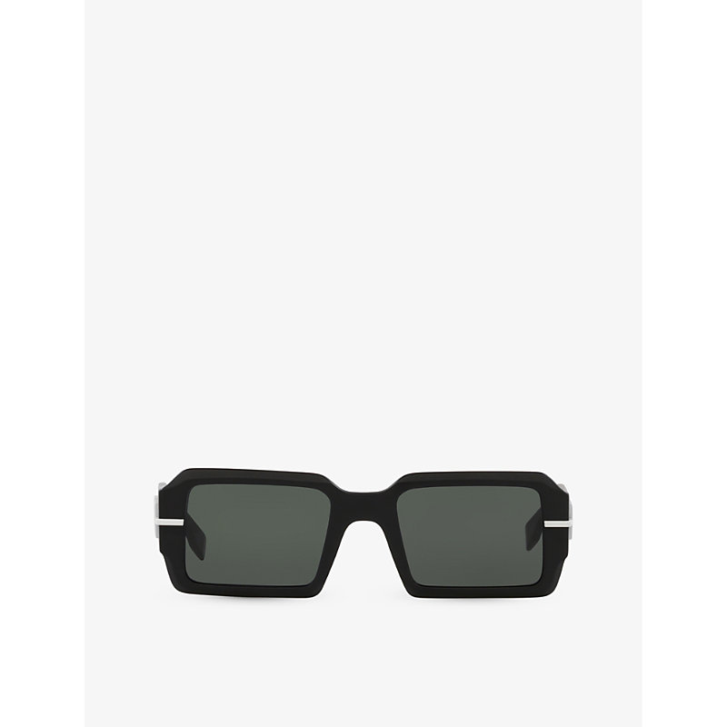 Fendi Womens Black Fe40073u Graphy Rectangle-frame Acetate Sunglasses