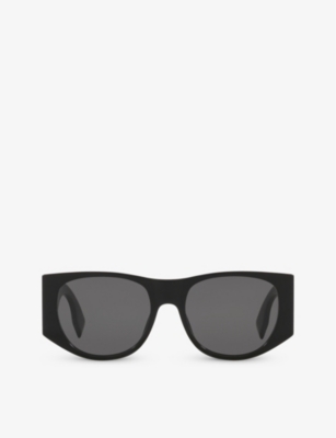Shop Fendi Womens Black Fe40109i Baguette Square-frame Acetate Sunglasses
