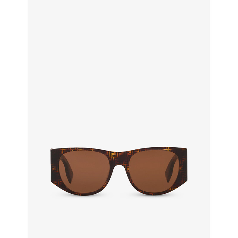 Fendi Womens Brown Fe40109i Square-frame Acetate Sunglasses