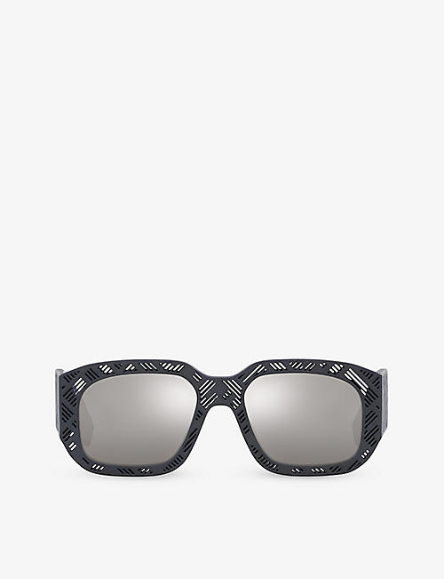 FENDI: FE40113I Shadow rectangle-frame acetate sunglasses