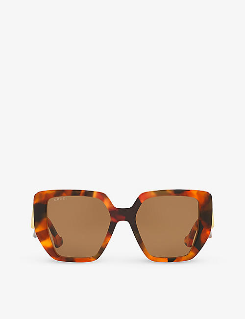 GUCCI: GC001595 GG0956S rectangle-frame acetate sunglasses