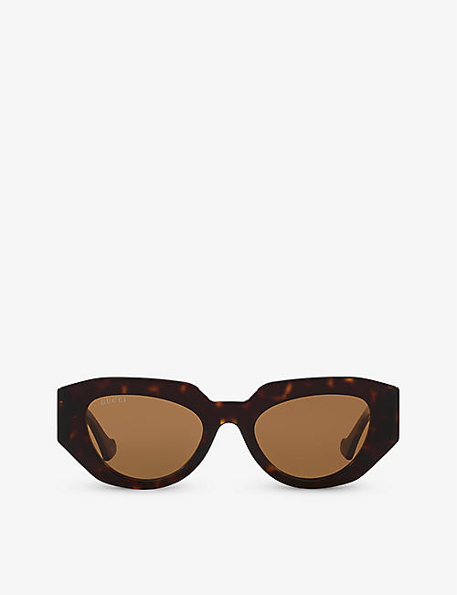 GUCCI: GG1421S rectangle-frame acetate sunglasses
