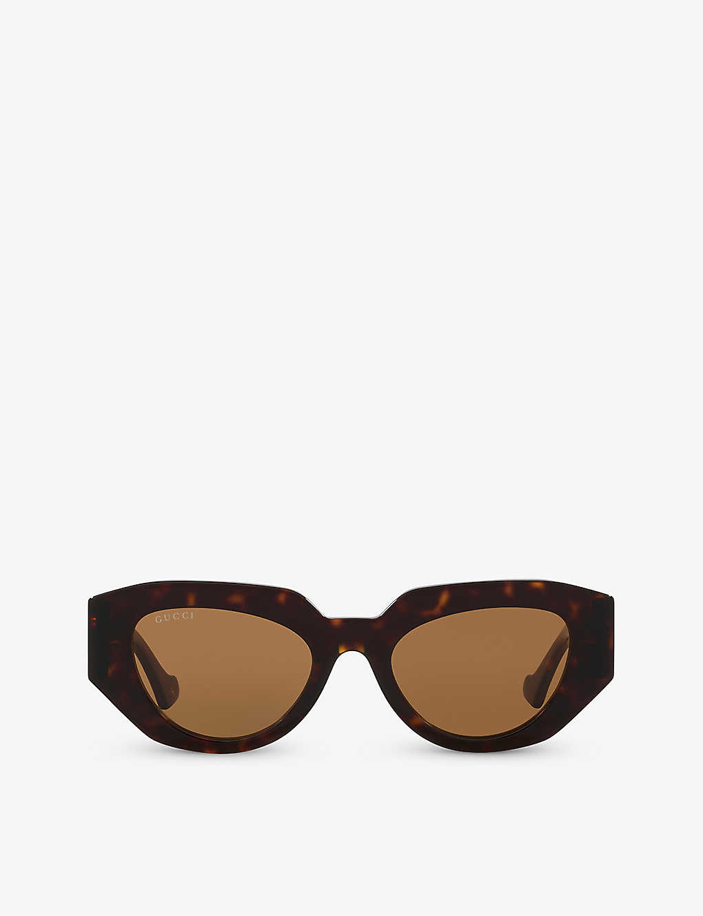 Shop Gucci Womens Brown Gg1421s Rectangle-frame Acetate Sunglasses