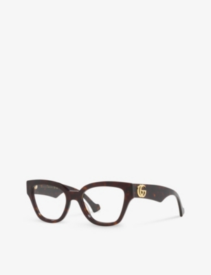 Gucci Womens Brown Gg1424o Round-frame Acetate Glasses In Brown