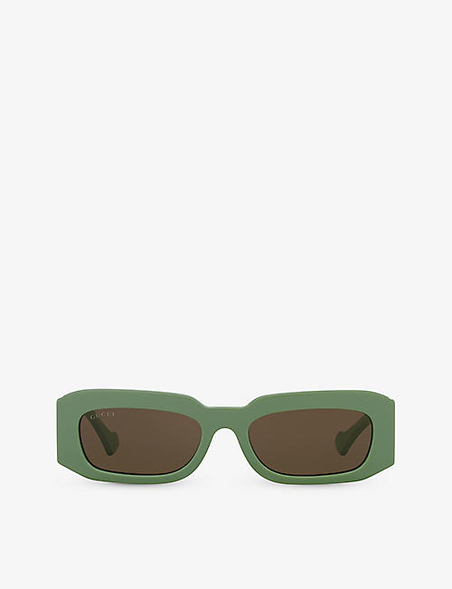 GUCCI: GC002108 GG1426S rectangle-frame acetate sunglasses