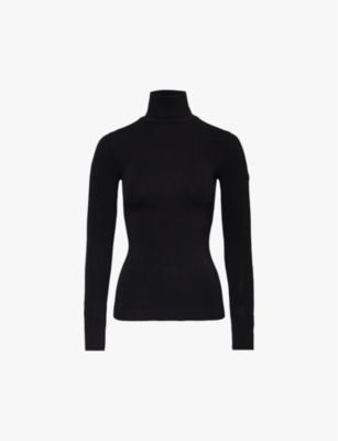 Fusalp Womens Noir Alisier Turtle-neck Stretch-knit Top Xs In Black
