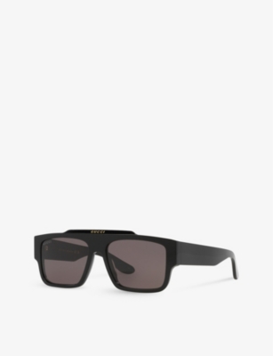 Gucci Womens Black Gc002152 Gg1460s Square-frame Acetate Sunglasses In Black