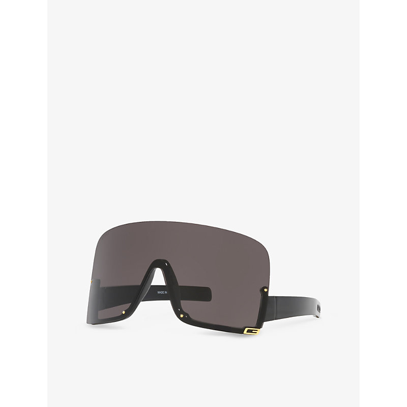 Shop Gucci Womens Black Gc002161 Gg1631s Irregular-frame Injected Sunglasses