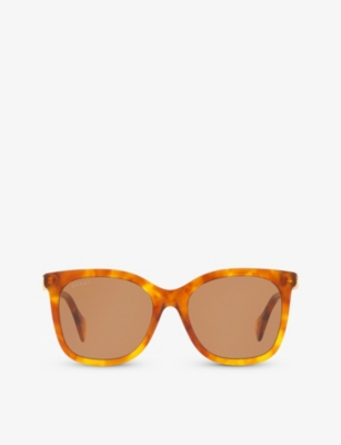 GUCCI: GG1071S square-frame tortoiseshell acetate sunglasses
