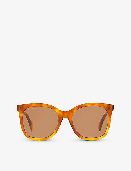 GUCCI: GG1071S square-frame tortoiseshell acetate sunglasses
