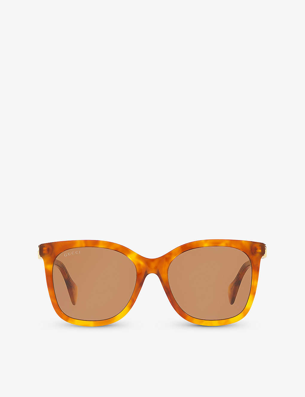 Gucci Womens Brown Gg1071s Square-frame Tortoiseshell Acetate Sunglasses
