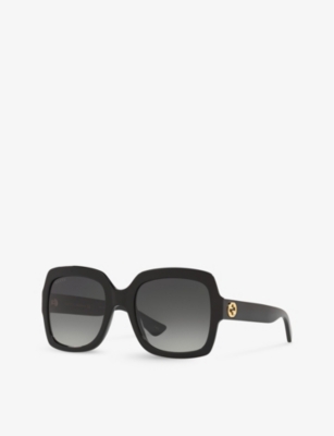 Gucci Womens Black Gg0036sn Square-frame Acetate Sunglasses In Black