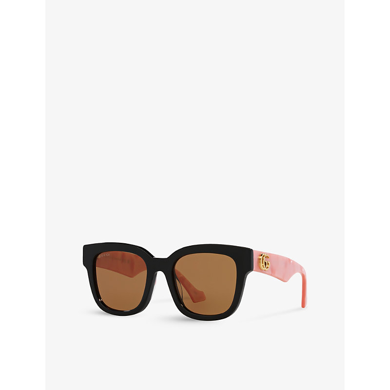 Shop Gucci Women's Multi-coloured Gg0998s Square-frame Acetate Sunglasses