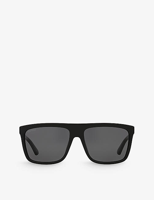 GUCCI: GG0748S rectangular-frame injected sunglasses