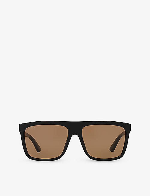 GUCCI: GG0748S rectangular-frame injected sunglasses