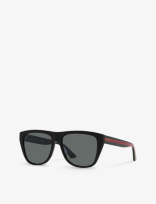 Gucci Womens Black Gg0926s Rectangular-frame Acetate Sunglasses In Black