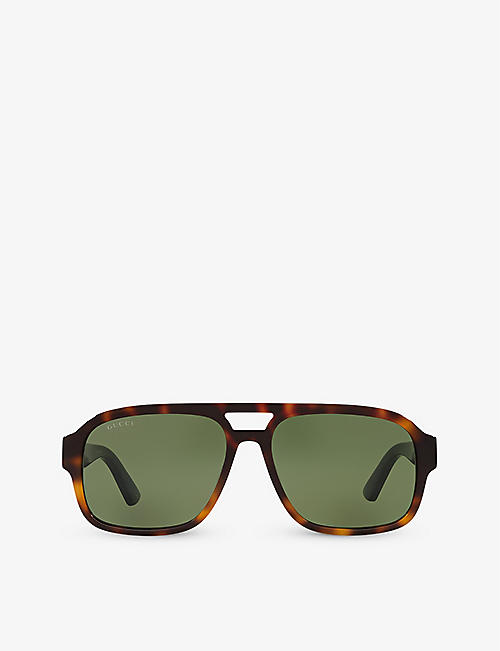 GUCCI: GG0925S pilot-frame acetate sunglasses
